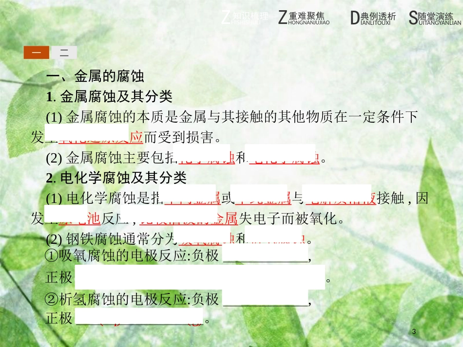高中化学 第三单元 化学与材料的发展 3.2.2 金属的腐蚀及防止优质课件 新人教版选修2_第3页