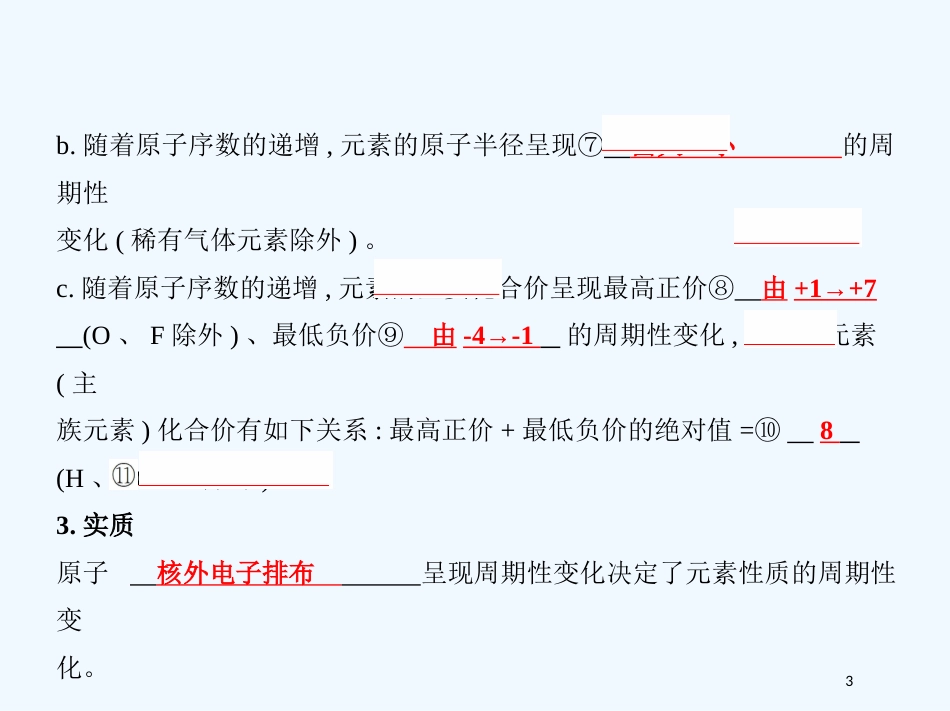 （北京专用）2019版高考化学一轮复习 第15讲 元素周期律与元素周期表优质课件_第3页