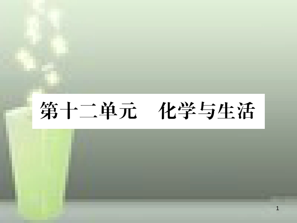 （云南专版）中考化学总复习 第一编 第12单元 化学与生活（精练）优质课件_第1页