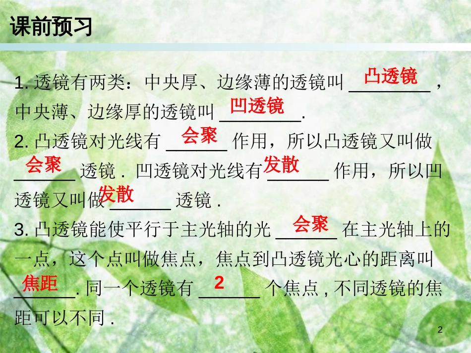 2018年八年级物理上册 第五章 第1节 透镜习题优质课件 （新版）新人教版_第2页