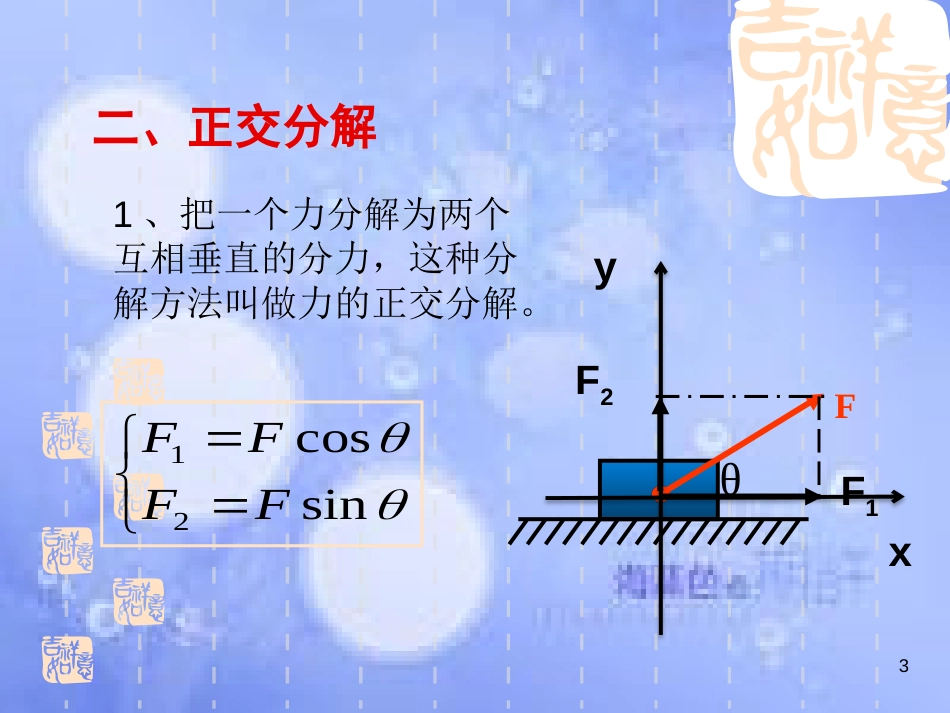 福建省永安市高中物理 第5章 力与运动 5.2 力的正交分解课件 鲁科版必修1_第3页