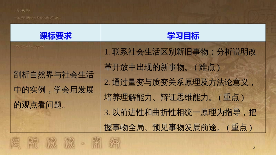 高中政治 第三单元 思想方法与创新意识 第八课 唯物辩证法的发展观 2 用发展的观点看问题优质课件 新人教版必修4_第2页