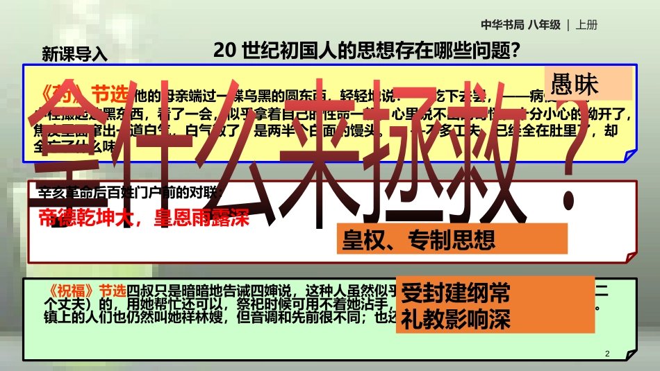 八年级历史上册 第2单元 从辛亥革命到新文化运动 第10课 新文化运动优质课件 中华书局版_第2页