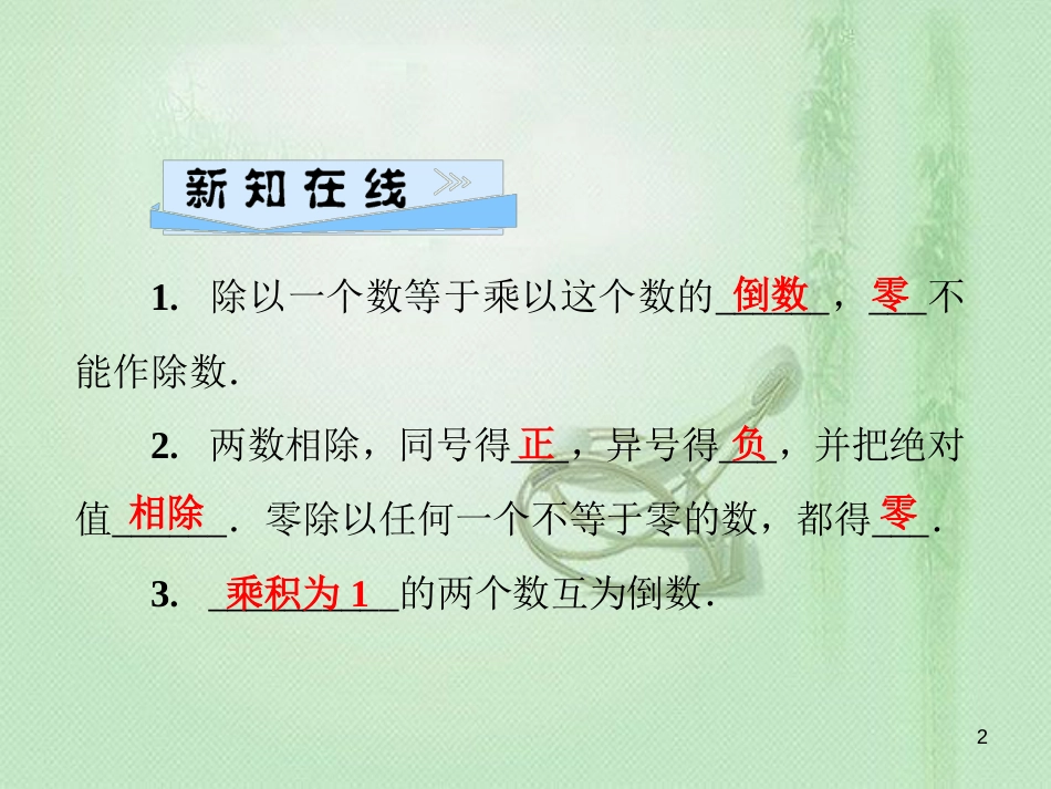 ledAAA七年级数学上册 第2章 有理数 2.10 有理数的除法优质课件 （新版）华东师大版_第2页