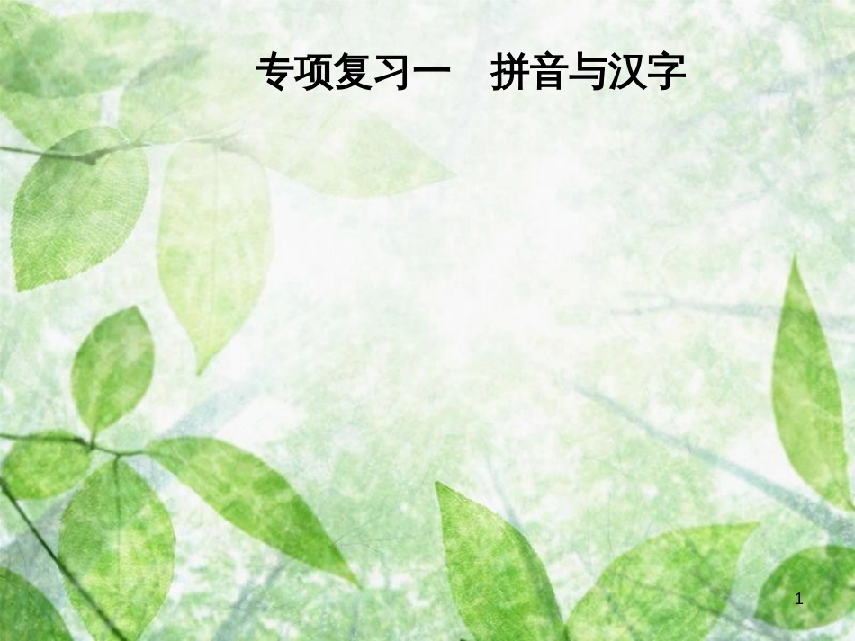 八年级语文上册 专项复习一 拼音与汉字优质课件 新人教版_第1页