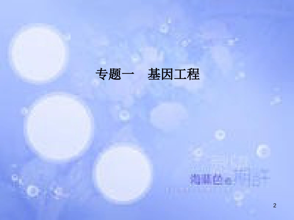 高三生物一轮复习 专题一 基因工程课件 新人教版选修3_第2页