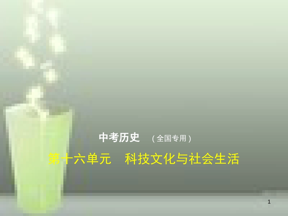 （全国版）2019中考历史总复习 第十六单元 科技文化与社会生活（试卷部分）优质课件_第1页