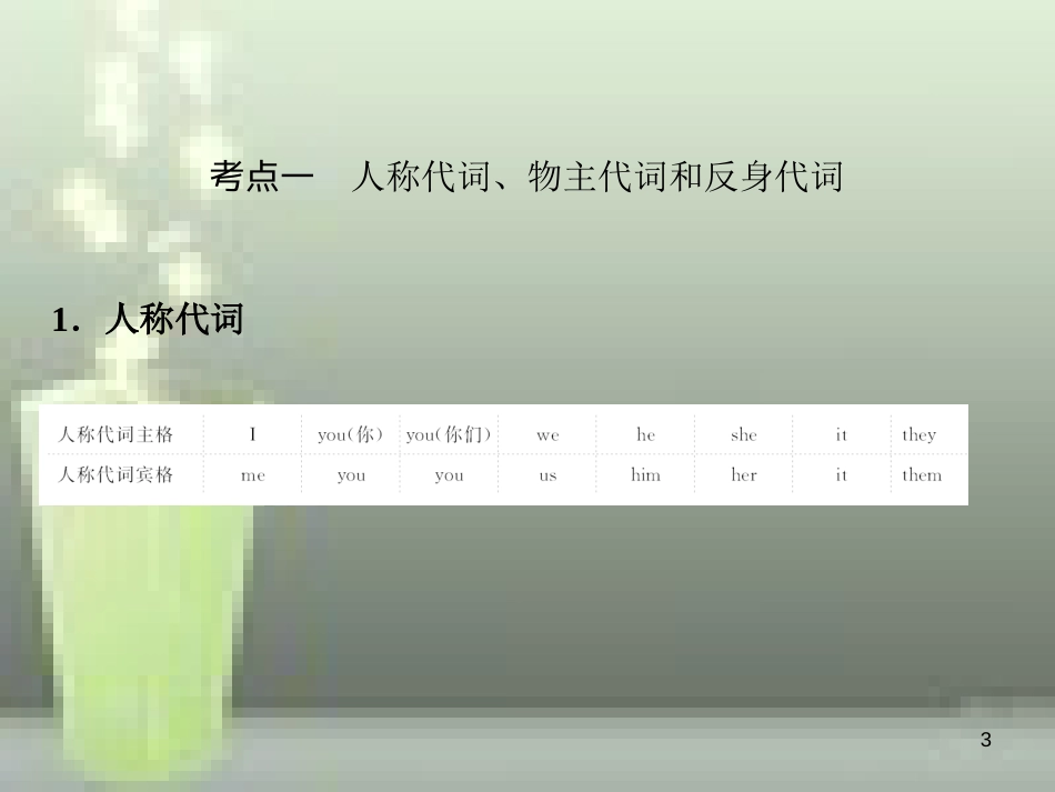 （全国卷）2019届高考英语一轮复习 语法部分 第三讲 代词优质课件 新人教版_第3页