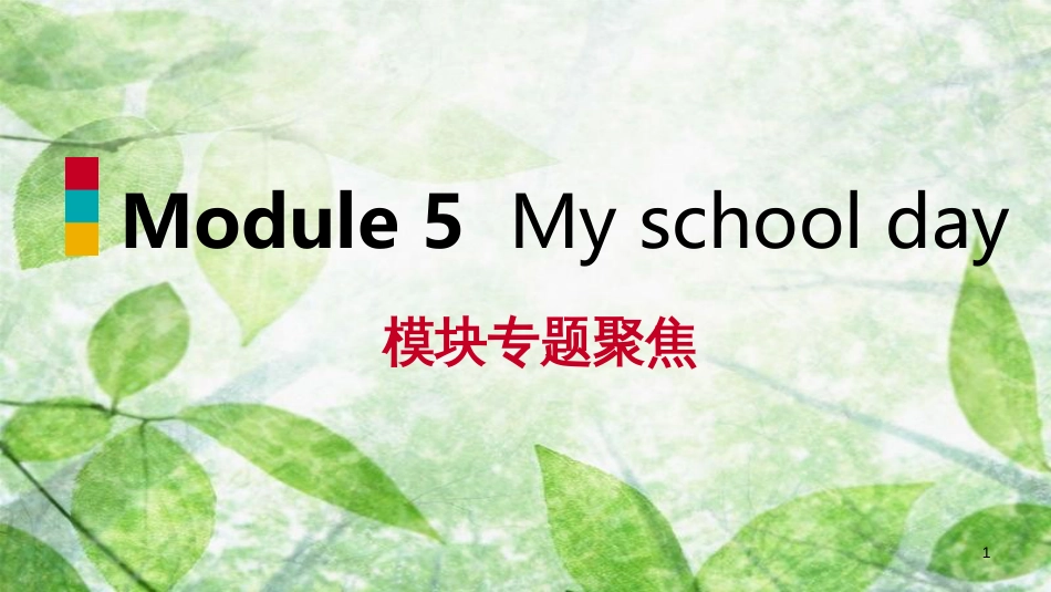 七年级英语上册 Module 5 My school day模块专题聚焦优质课件 （新版）外研版_第1页