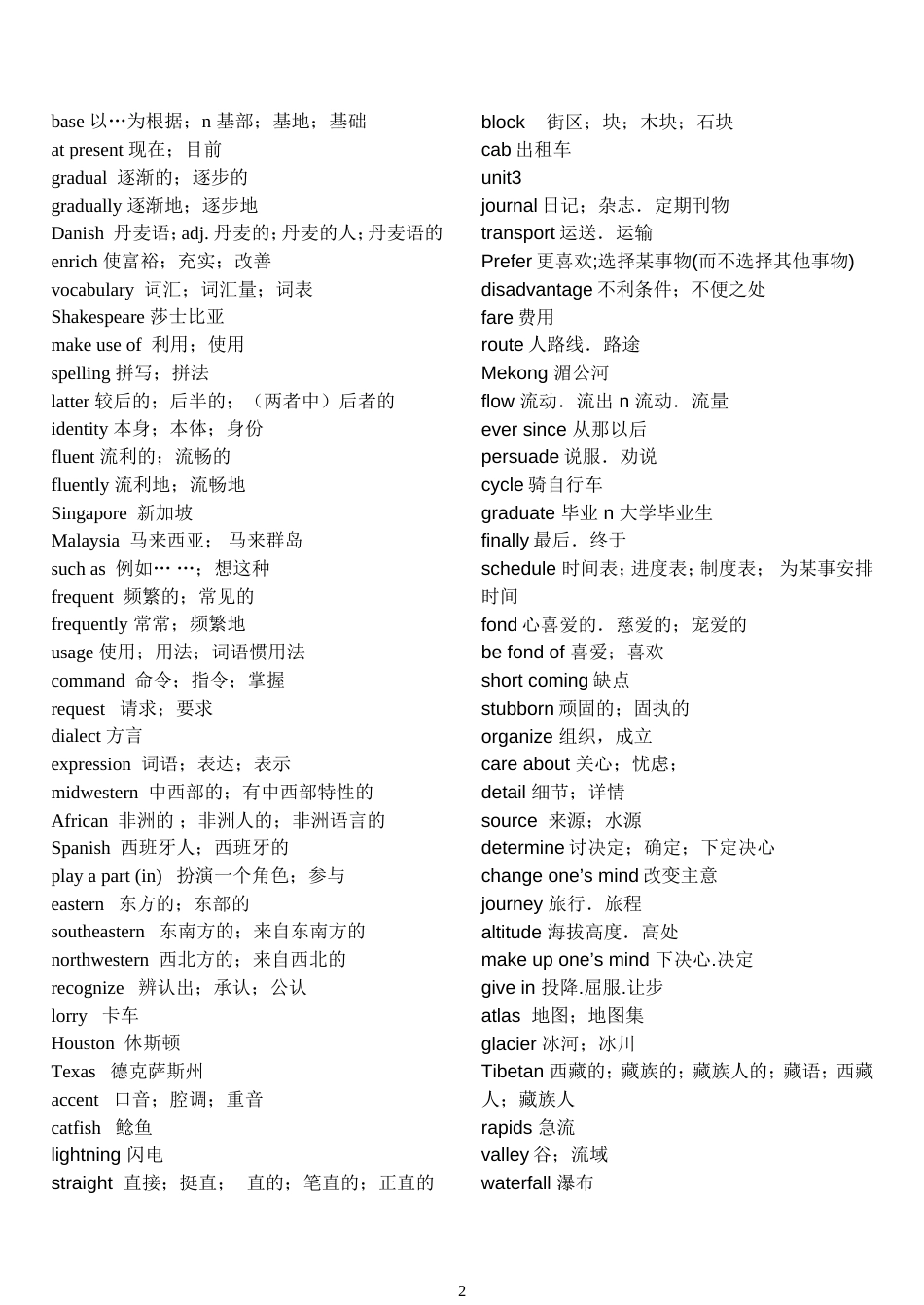 高中英语单词表必修1至选修8[共38页]_第2页