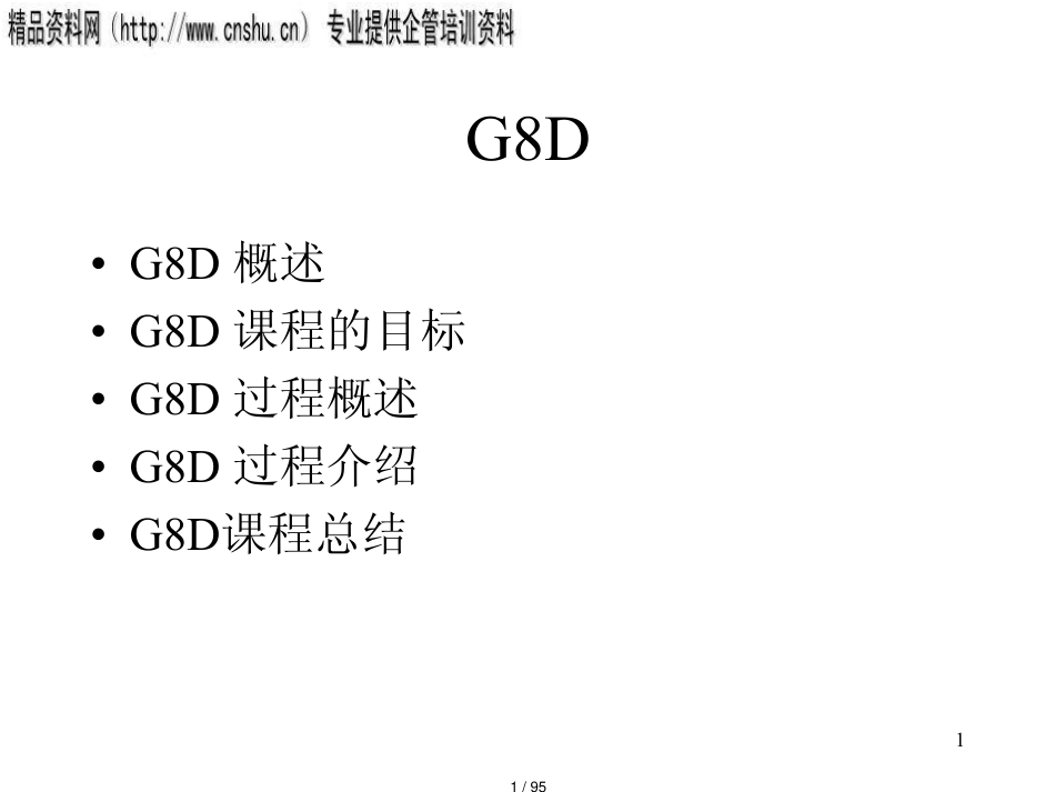 纺织行业G8D过程介绍ppt95页_第1页