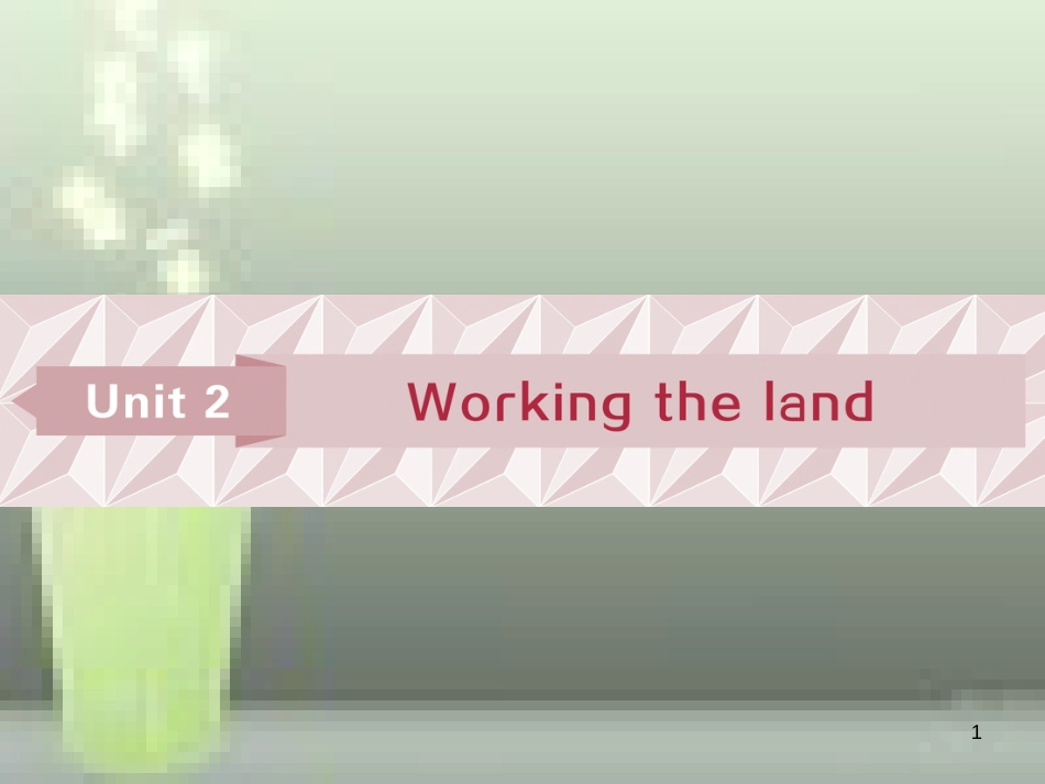 高考英语一轮复习 第一部分 基础考点聚焦 Unit 2 Working the land优质课件 新人教版必修4_第1页