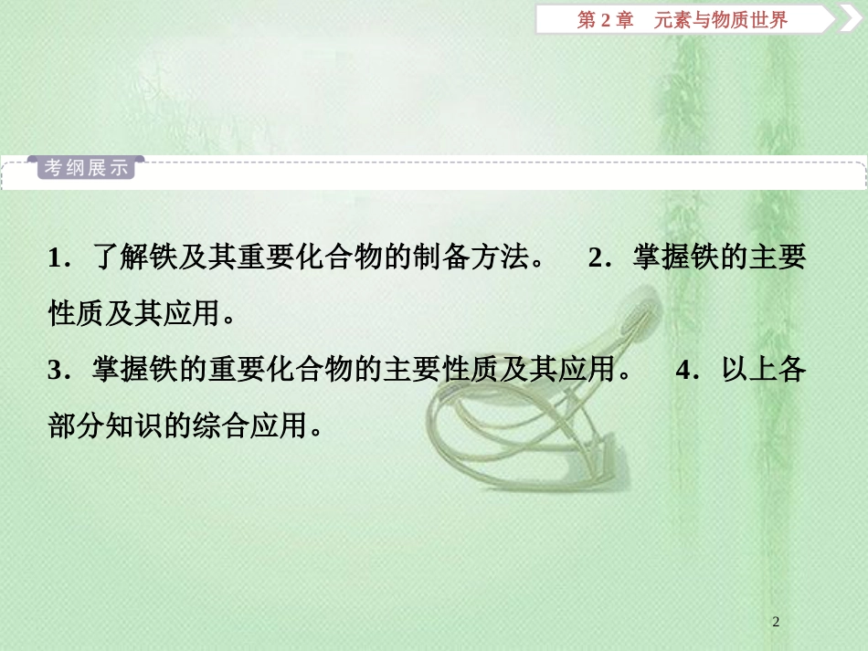 高考化学一轮复习 第2章 元素与物质世界 第4节 铁及其化合物优质课件 鲁科版_第2页