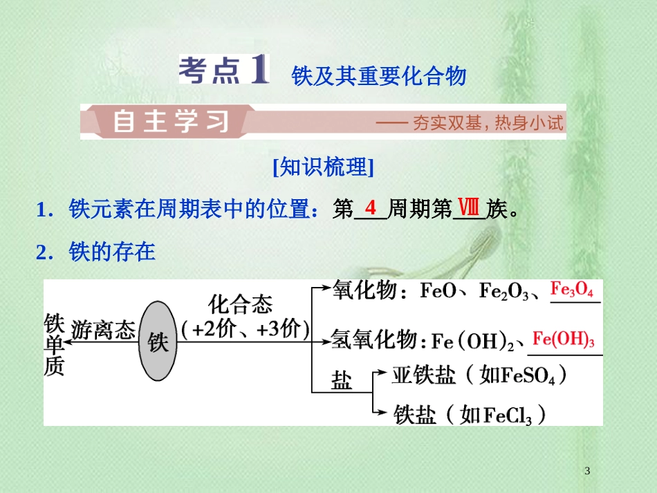 高考化学一轮复习 第2章 元素与物质世界 第4节 铁及其化合物优质课件 鲁科版_第3页