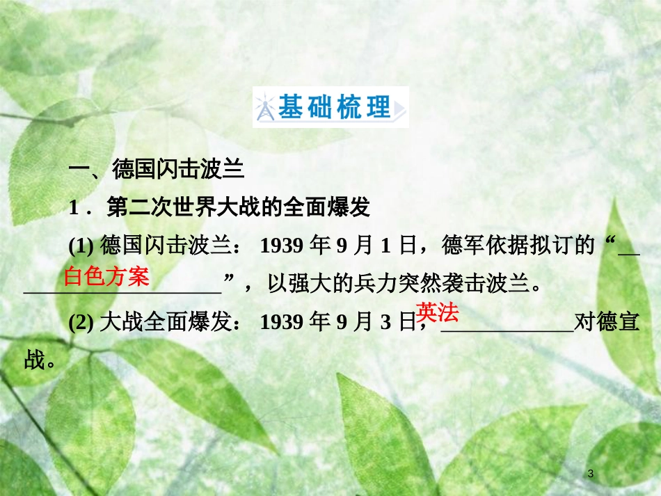 高中历史 专题3 第二次世界大战 专题3.2 第二次世界大战的爆发优质课件 人民版选修3_第3页