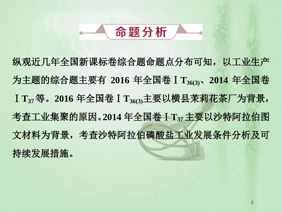 高考地理一轮复习 第7章 产业活动与地理环境 高考大题 命题探源 主题探究（六）优质课件 鲁教版_第2页