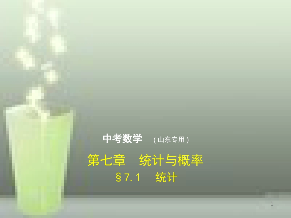 （山东专版）2019版中考数学总复习 第七章 统计与概率 7.1 统计（试卷部分）优质课件_第1页