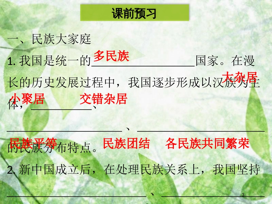 九年级道德与法治上册 第四单元 和谐与梦想 第七课 中华一家亲 第1框 促进民族团结优质课件 新人教版 (2)_第3页