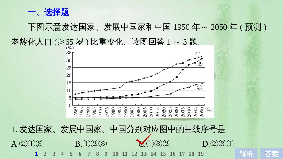 高考地理大一轮总复习 第一章 人口的变化 专项突破练4 地理统计图表（选择题）优质课件 新人教版必修2_第2页