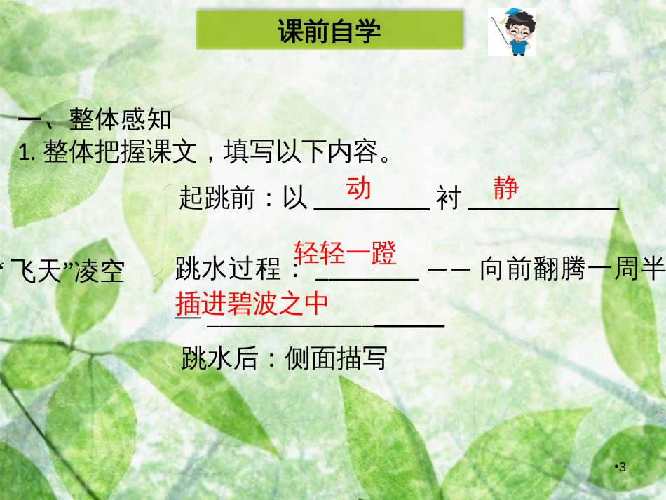 八年级语文上册 第一单元 3“飞天”凌空——跳水姑娘吕伟夺魁记优质课件 新人教版_第3页