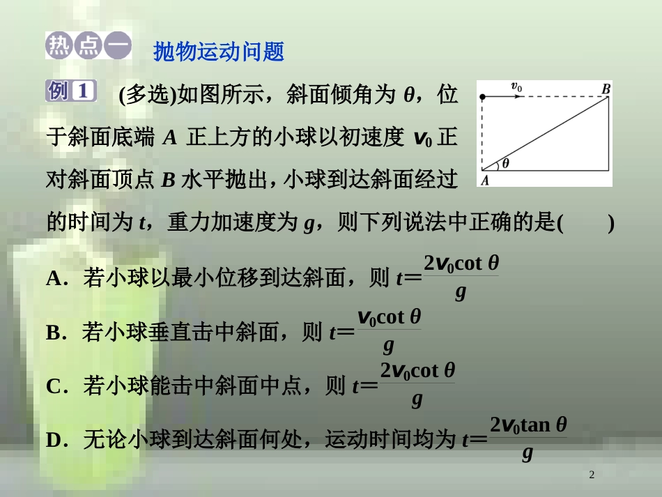 （新课标）高考物理一轮复习 第四章 曲线运动万有引力与航天章末热点集训优质课件_第2页