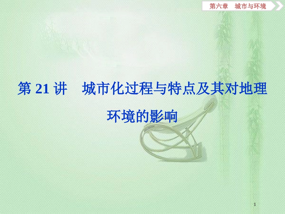 高考地理一轮复习 第6章 城市与环境 第21讲 城市化过程与特点及其对地理环境的影响优质课件 湘教版_第1页