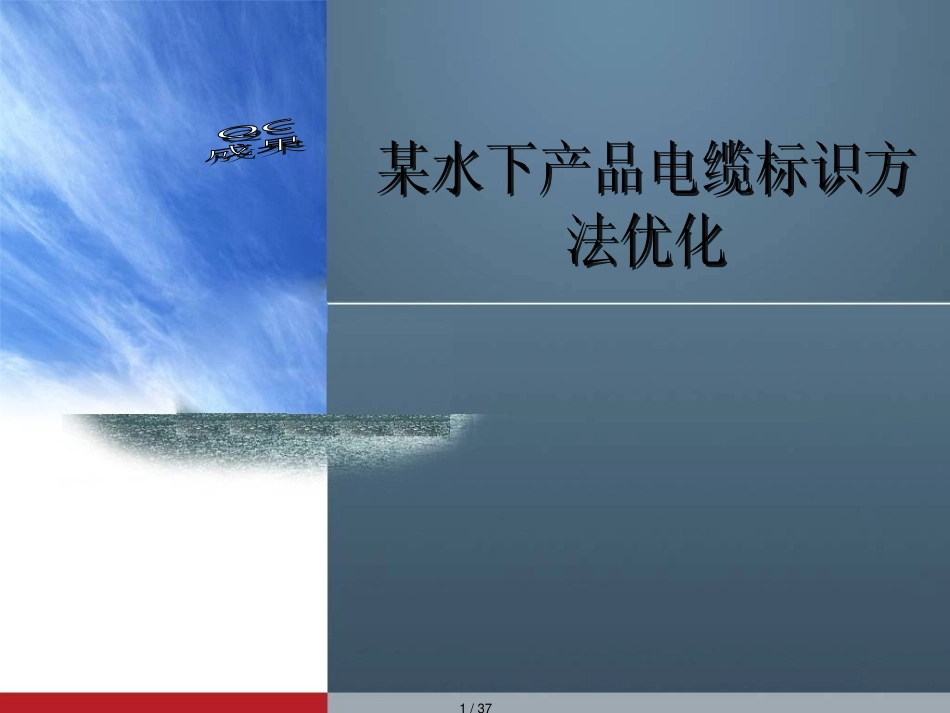 国营武昌造船厂水下产品电缆敷设及电气设备安装QC小组某水下产品电缆标识办法优化_第1页