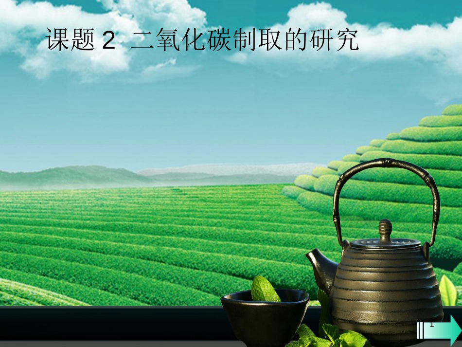 九年级化学上册 第六单元 碳和碳的氧化物 课题2 二氧化碳制取的研究课堂导学优质课件 （新版）新人教版_第1页