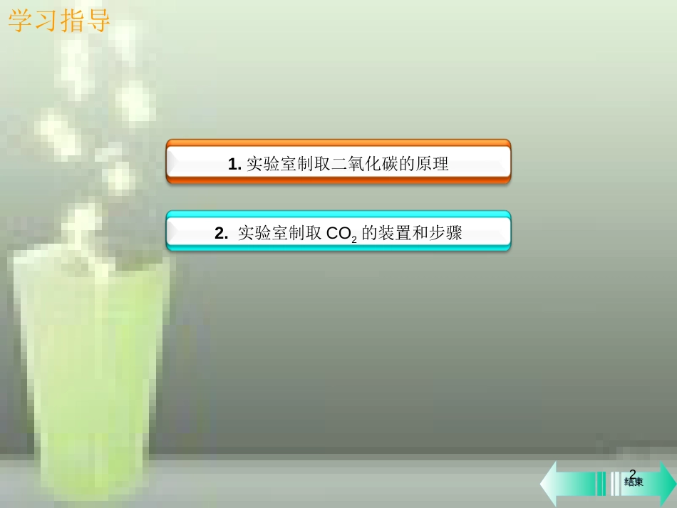 九年级化学上册 第六单元 碳和碳的氧化物 课题2 二氧化碳制取的研究课堂导学优质课件 （新版）新人教版_第2页