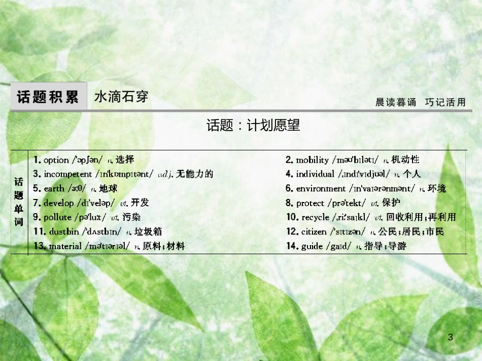 高考英语大一轮复习 Unit 3 Life in the future优质课件 新人教版必修5 (2)_第3页