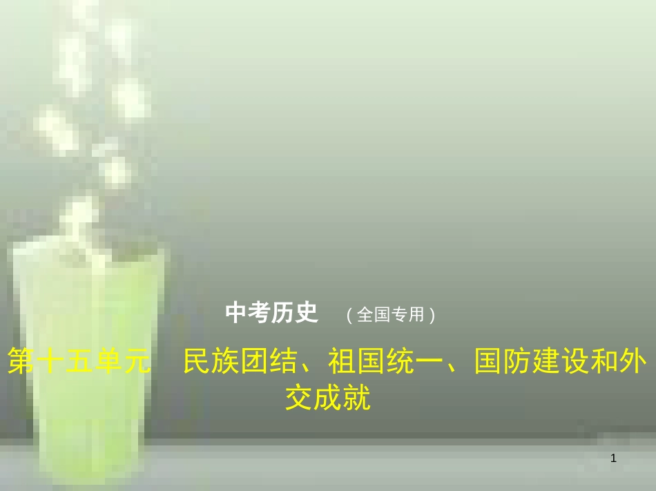 （全国版）2019中考历史总复习 第十五单元 民族团结、祖国统一、国防建设和外交成就（试卷部分）优质课件_第1页