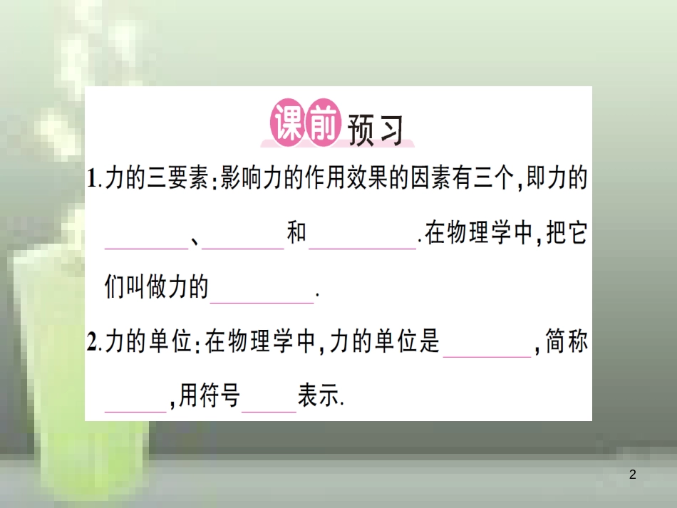 （遵义专版）八年级物理全册 第六章 第二节 怎样描述力习题优质课件 （新版）沪科版_第2页
