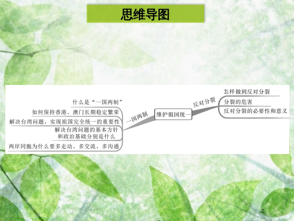 九年级道德与法治上册 第四单元 和谐与梦想 第七课 中华一家亲 第2框 维护祖国统一优质课件 新人教版 (2)_第2页
