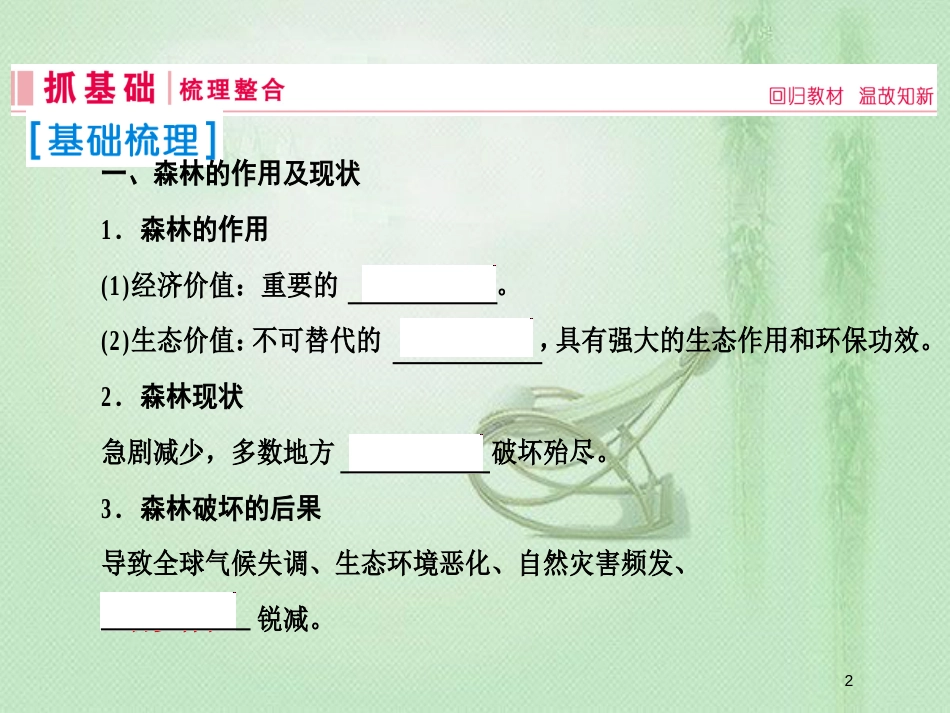 高考地理一轮复习 第三部分 区域可持续发展 第十三章 区域生态环境建设 2 森林的开发和保护——以亚马孙热带雨林为例优质课件 新人教版_第2页