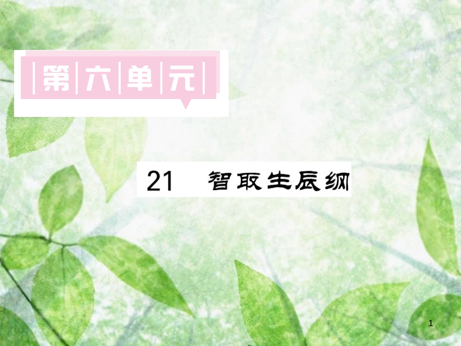 九年级语文上册 第六单元 21 智取生辰纲习题优质课件 新人教版 (2)_第1页