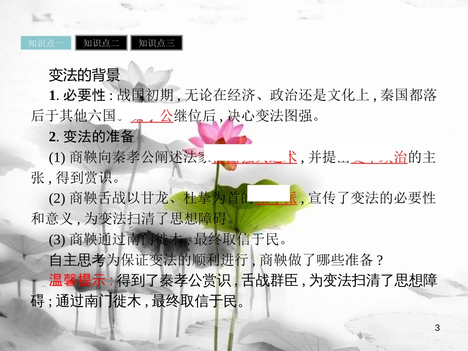 高中历史 第二单元 古代历史上的改革（下）第4课 商鞅变法与秦的强盛课件 岳麓版选修1[共31页]_第3页