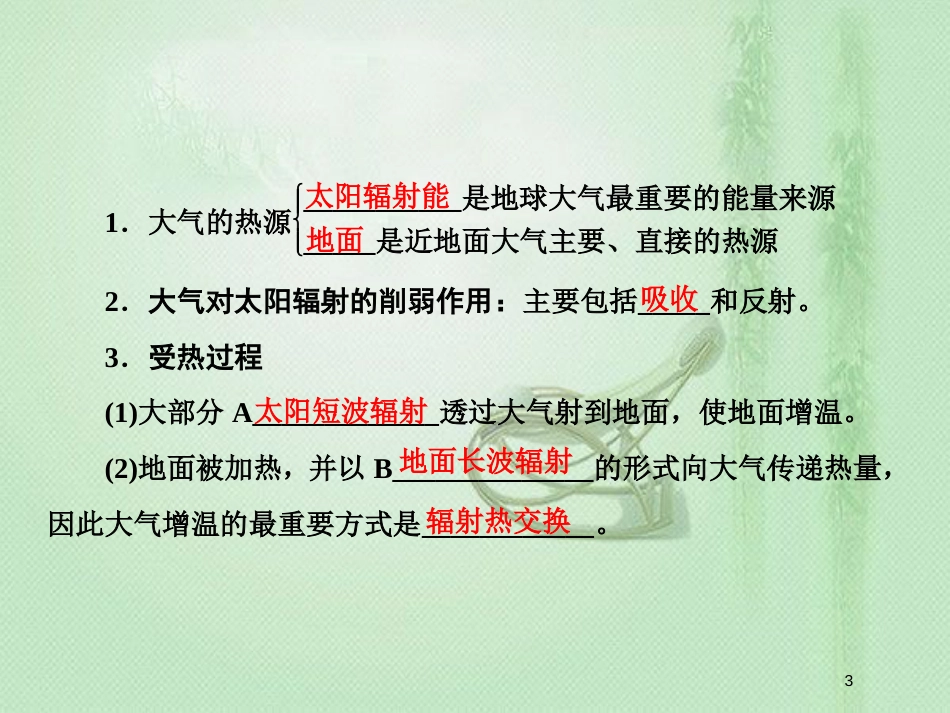 高考地理一轮复习 第一部分 自然地理 第二章 地球上的大气 1 冷热不均引起大气运动优质课件 新人教版_第3页