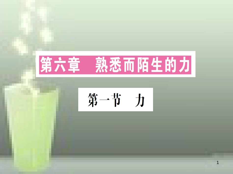 （遵义专版）八年级物理全册 第六章 第一节 力习题优质课件 （新版）沪科版_第1页