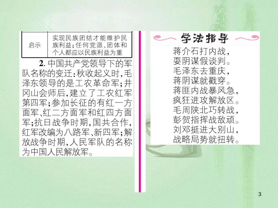 八年级历史上册 第七单元 解放战争 第23课 内战爆发作业优质课件 新人教版_第3页