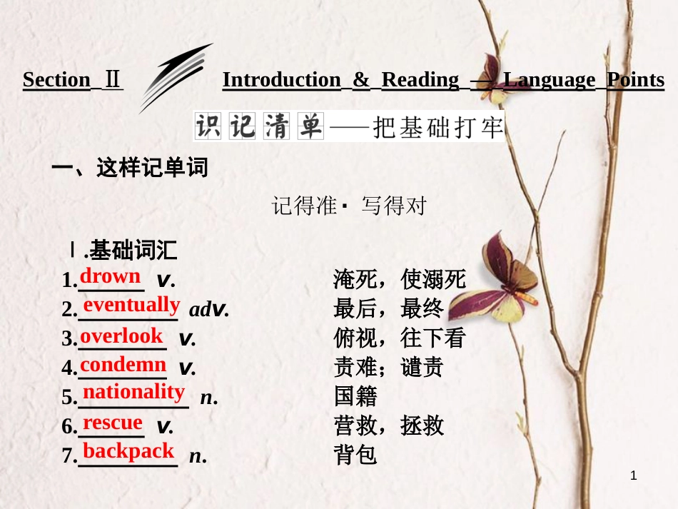 高中英语 Module 6 War and Peace Section Ⅱ Introduction &amp; Reading-Language Points课件 外研版选修6[共36页][共36页]_第1页