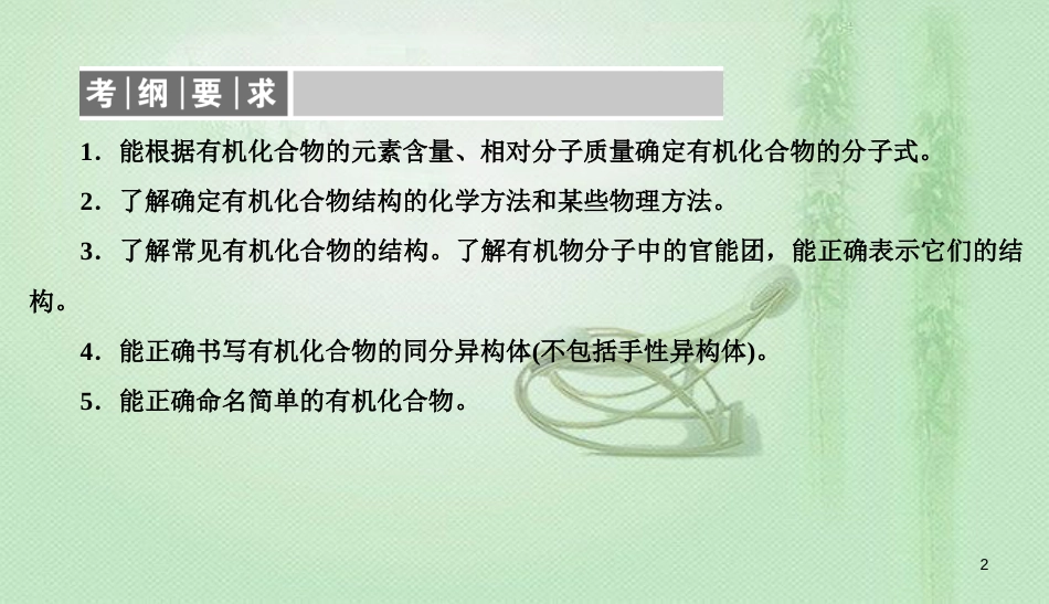 高考化学总复习 11 有机化学基础（选学）（36）认识有机化合物（1）优质课件 新人教版_第2页