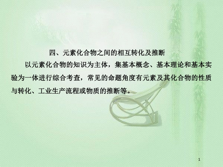 高考化学一轮复习 微专题四 元素化合物之间的相互转化及推断优质课件 新人教版_第1页