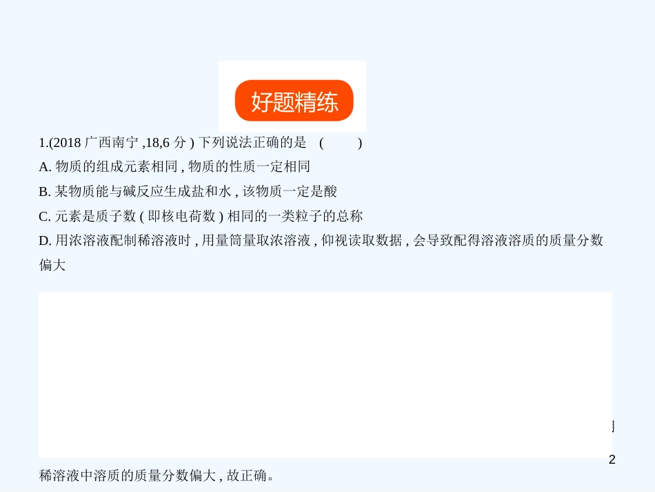 （广西专用）2019年中考化学复习 专题十九 开放性试题（试卷部分）优质课件_第2页