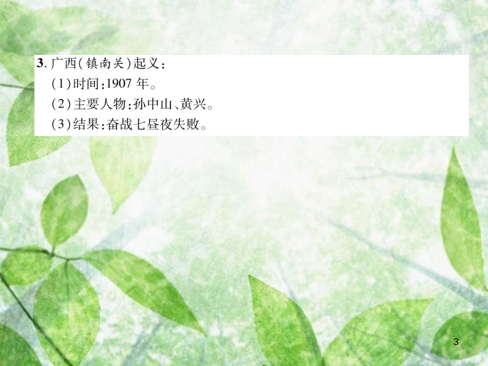 八年级历史上册 练习手册 第3单元 资产阶级民主革命与中华民国的建立 第9课 辛亥革命优质课件 新人教版_第3页