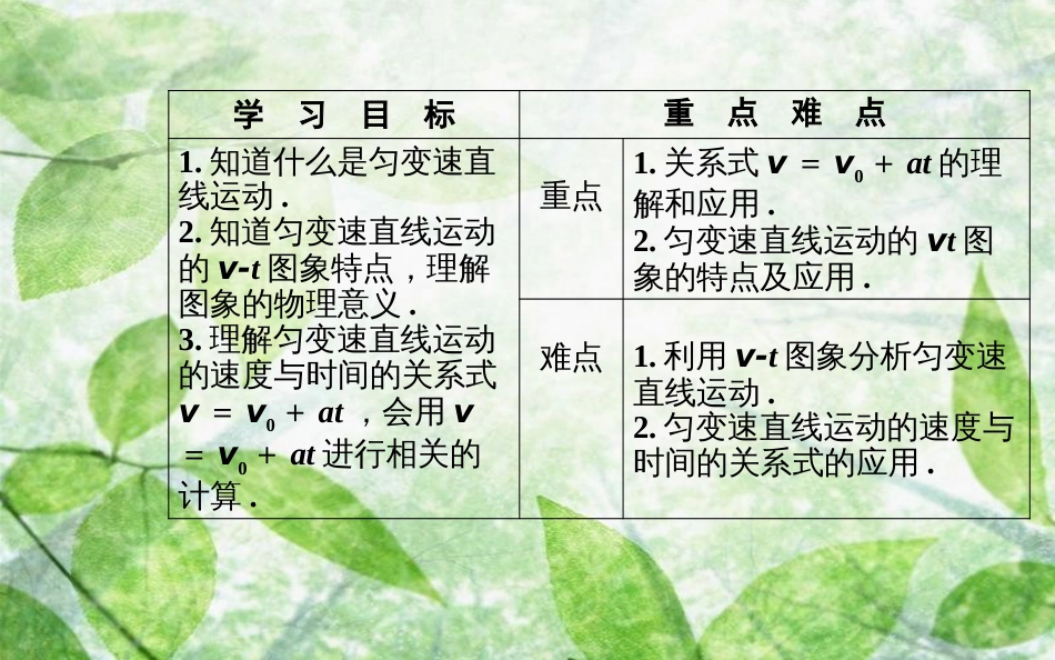 高中物理 第二章 匀变速直线运动的研究 2 匀变速直线运动的速度与时间的关系优质课件 新人教版必修1_第3页