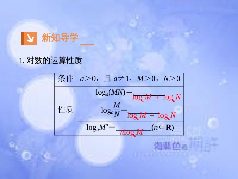 高中数学 第二章 基本初等函数（Ⅰ）2.2 对数函数 2.2.1 对数与对数运算课件2 新人教A版必修1_第3页