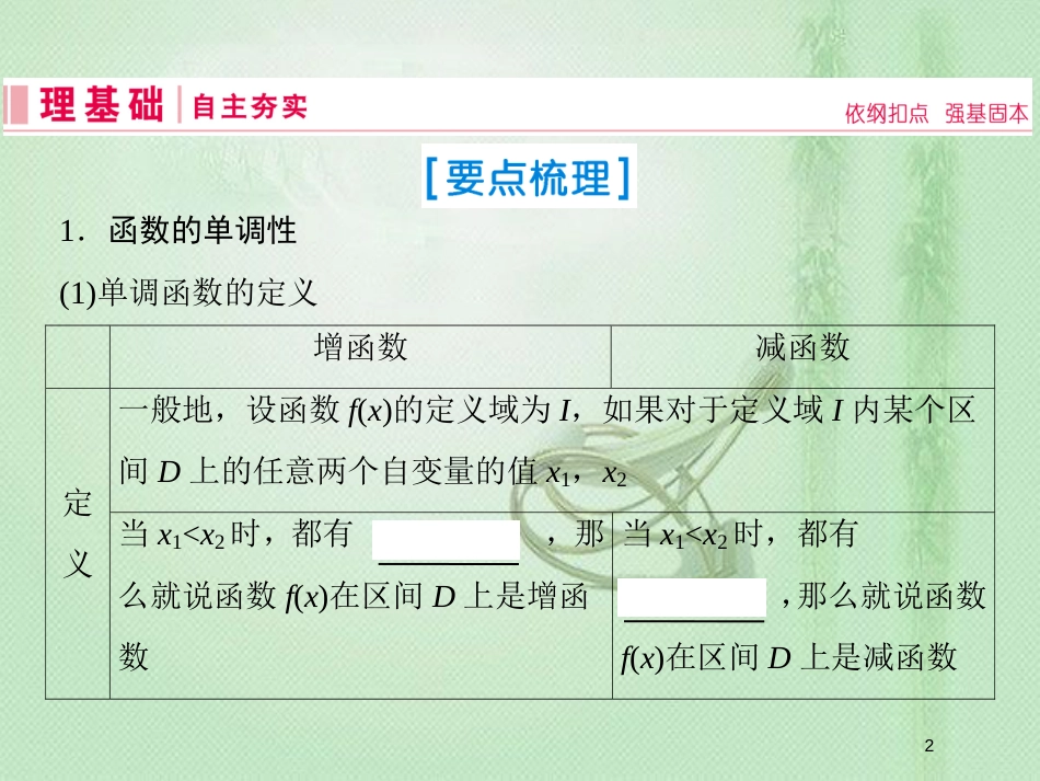 高考数学一轮复习 第二章 函数、导数及其应用 第2节 函数的单调性与最值优质课件 新人教A版_第2页