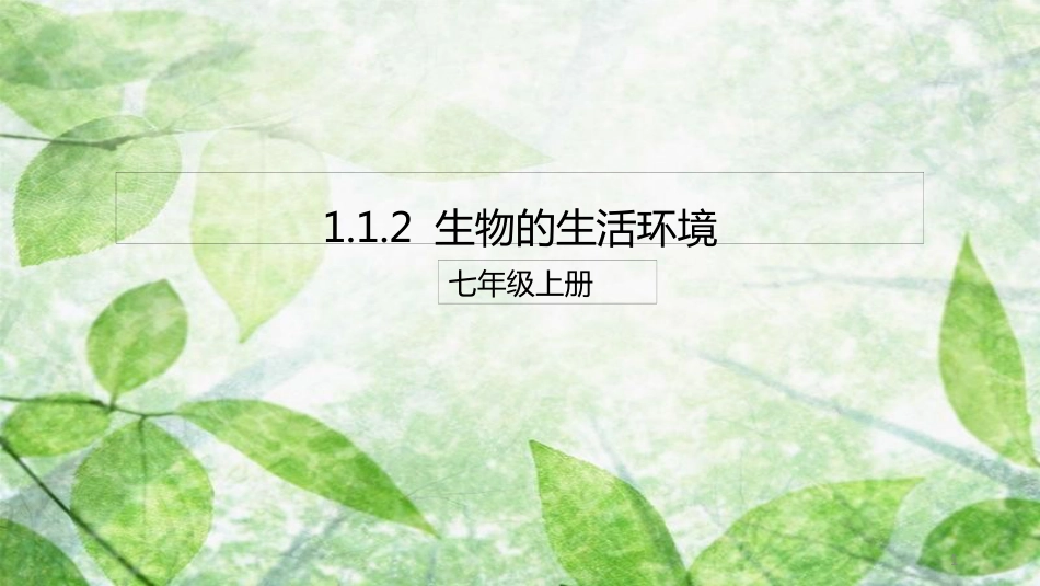 七年级生物上册 1.1.2《生物的生活环境》优质课件 （新版）济南版_第1页