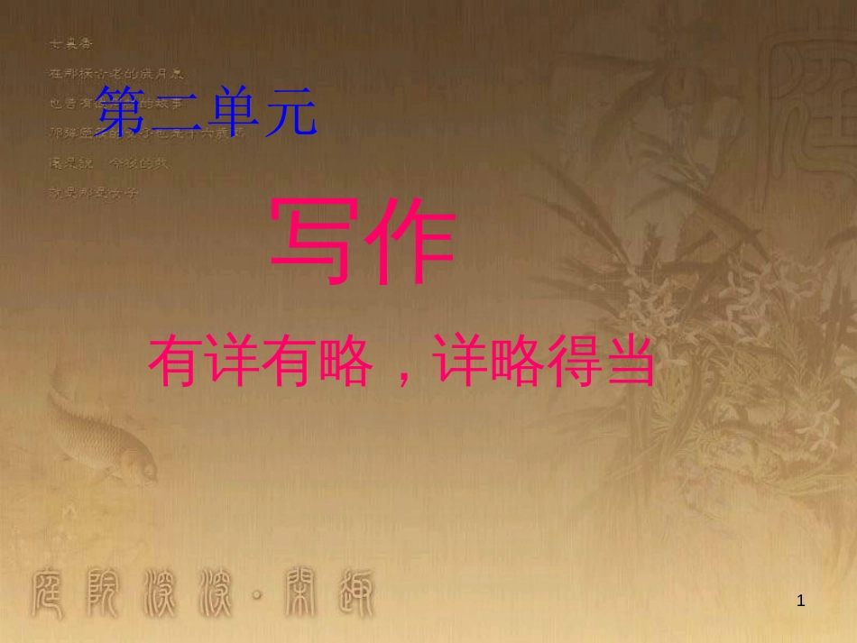八年级语文上册 第二单元 写作 有详有略，详略得当优质课件 苏教版_第1页