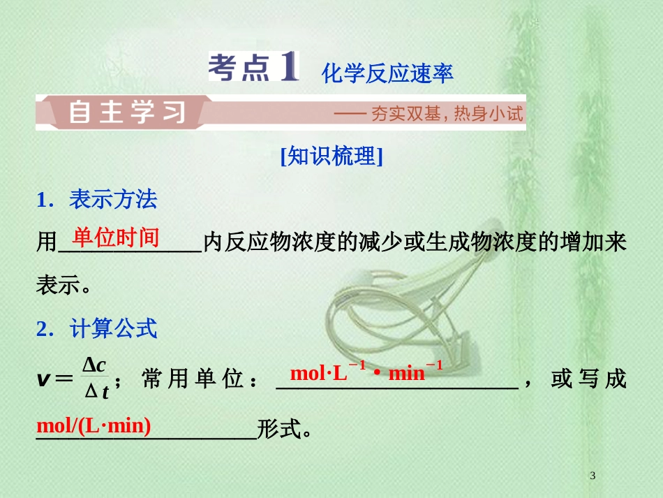 高考化学一轮复习 第7章 化学反应的方向、限度与速率 第3节 化学反应速率 工业合成氨优质课件 鲁科版_第3页